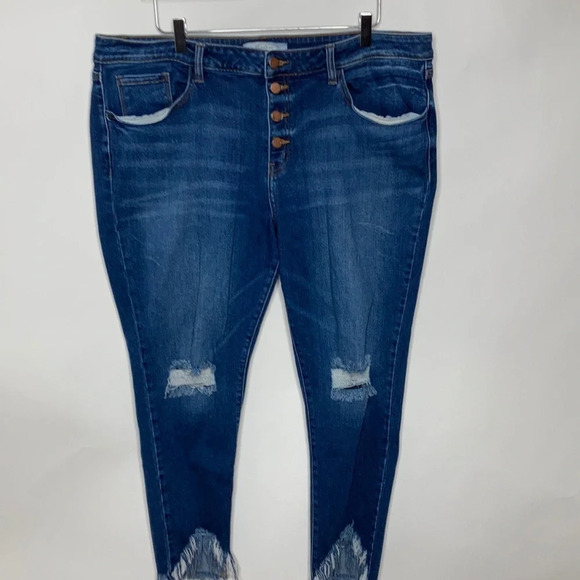 KanCan Distressed Raw Hem Skinny Jeans Sz: 36 - Picture 1 of 9